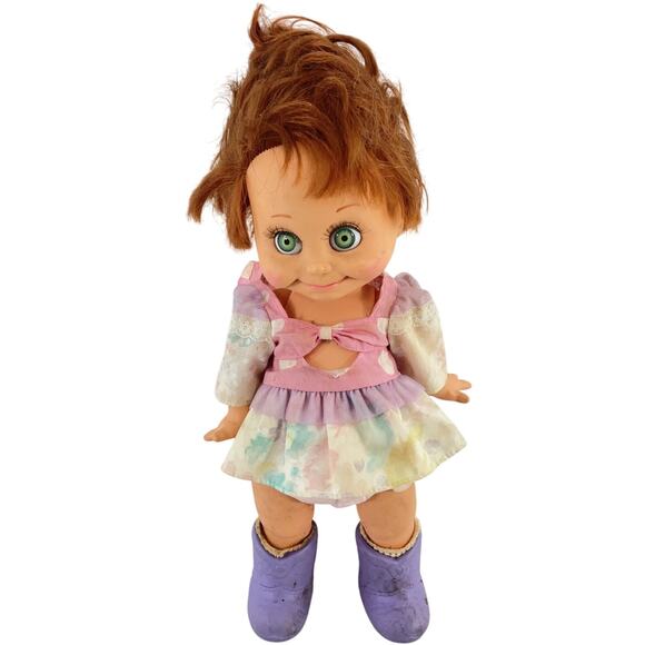 Vintage 1990 Galoob Baby Face So Shy Sherri Play Doll Toy Red Head Pre-Owned